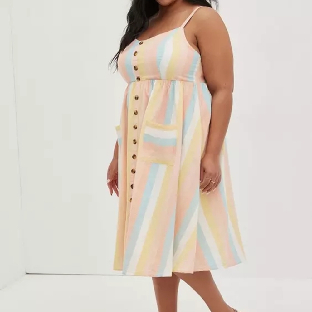 Torrid Multicolor Striped Midi Dress